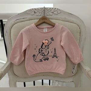🎀 Baby 12 Mth Pink Poodle Paris Sweatshirt NWT